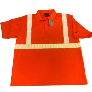 VEA Hi Vis Safety Polo Shirt Mens 2XL Orange Reflective NWT Holland Class 2